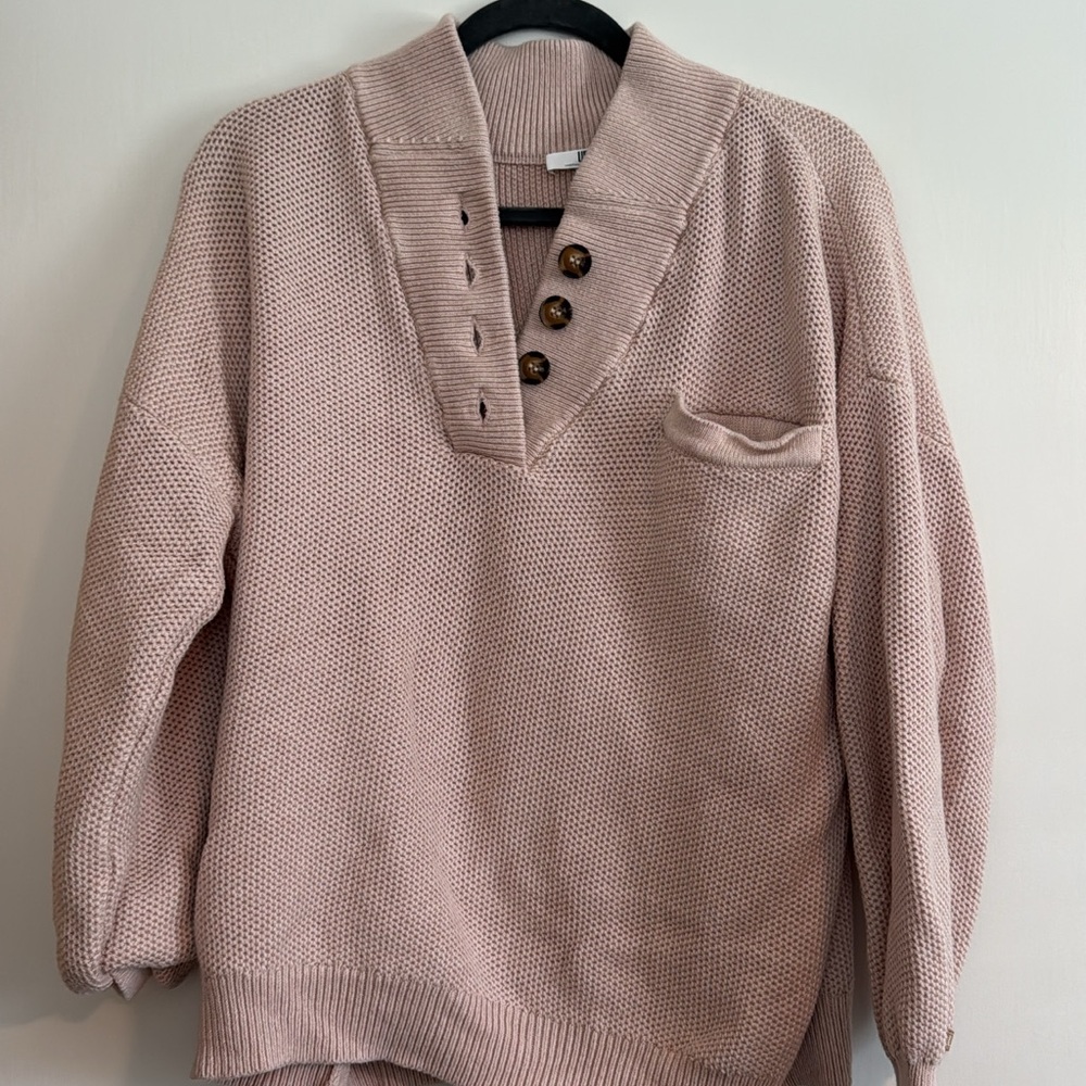 Lunya Taupe Knit Cardigan